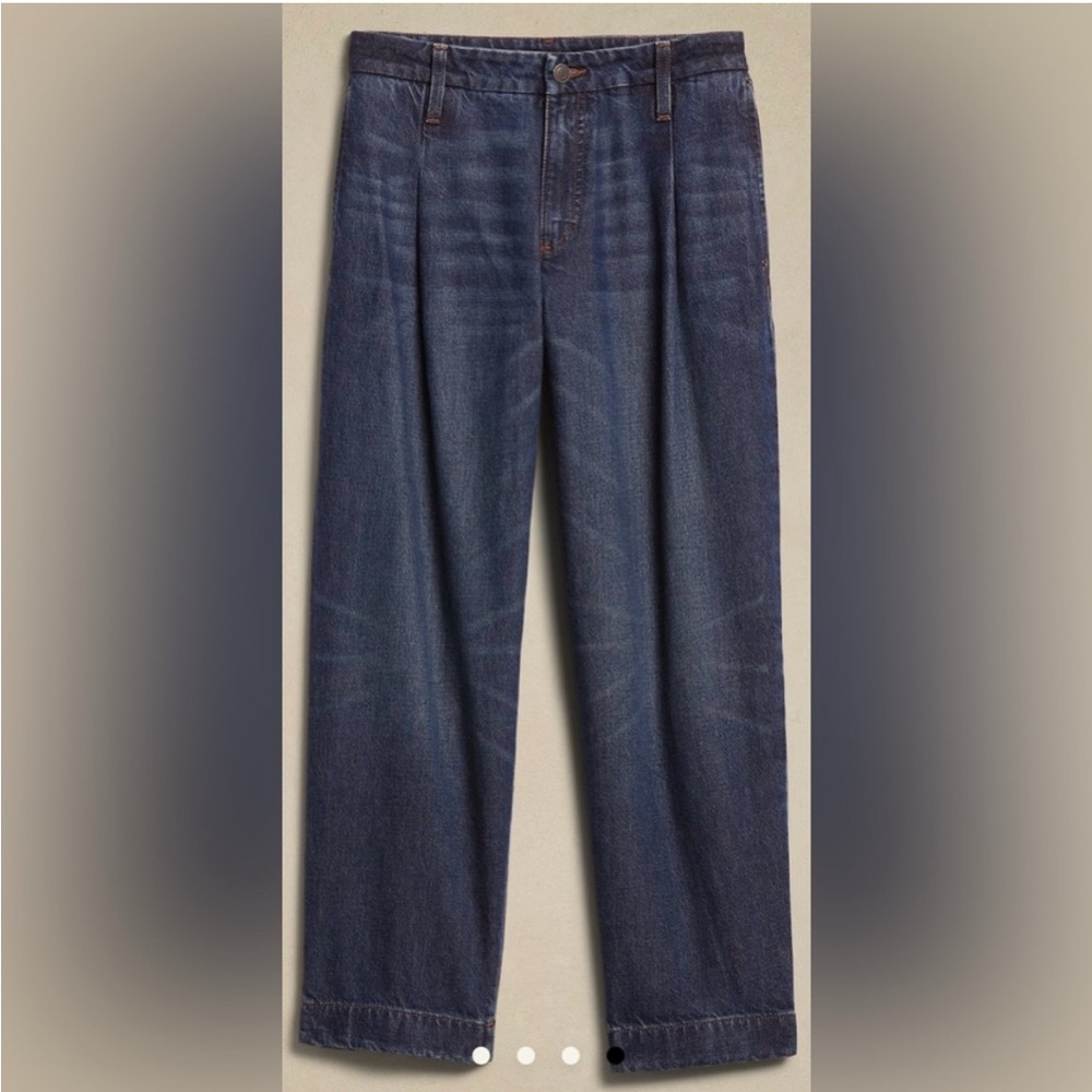 Banana Republic Luxe Mid Rise Straight Denim Jeans Dark Wash, Size 28/6 Regular - Picture 4 of 14